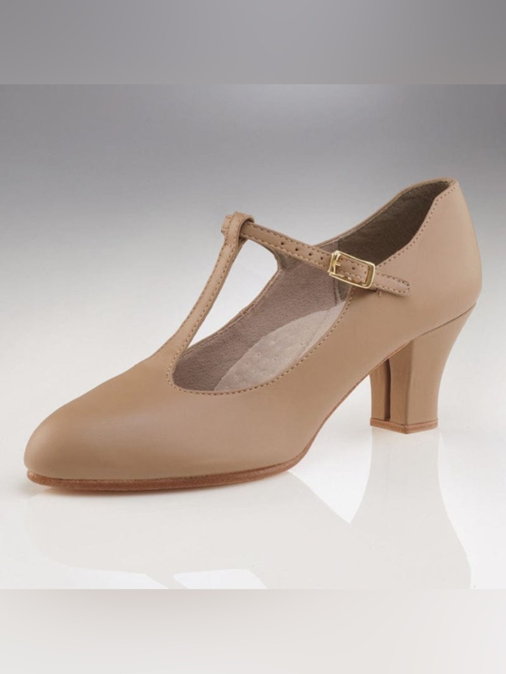 Capezio Jr. Footlight T-Strap Character Shoes dance performance Caramel 9.5 Mid